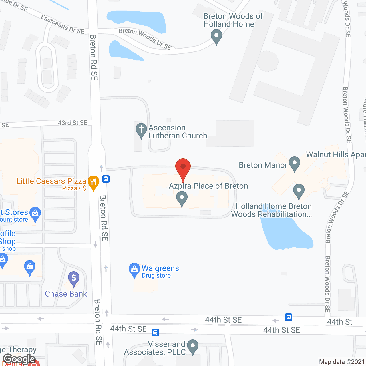 Map of the neighborhood around Care Cardinal of Kentwood