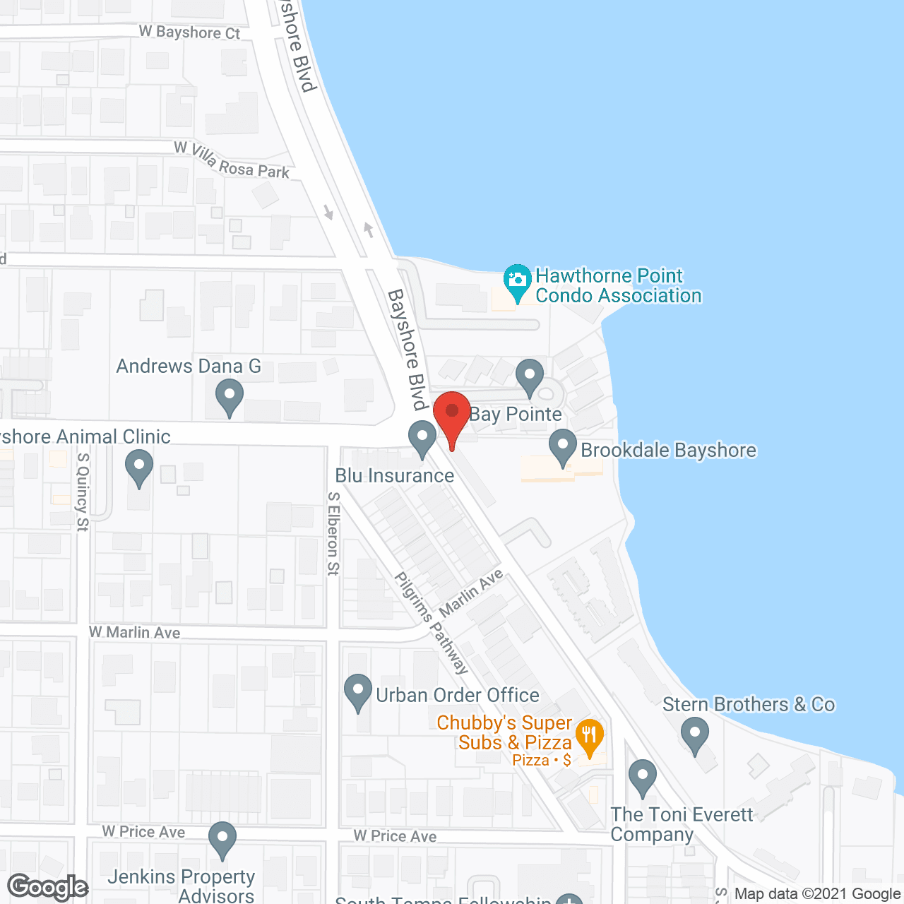 Map of the neighborhood around Brookdale Bayshore