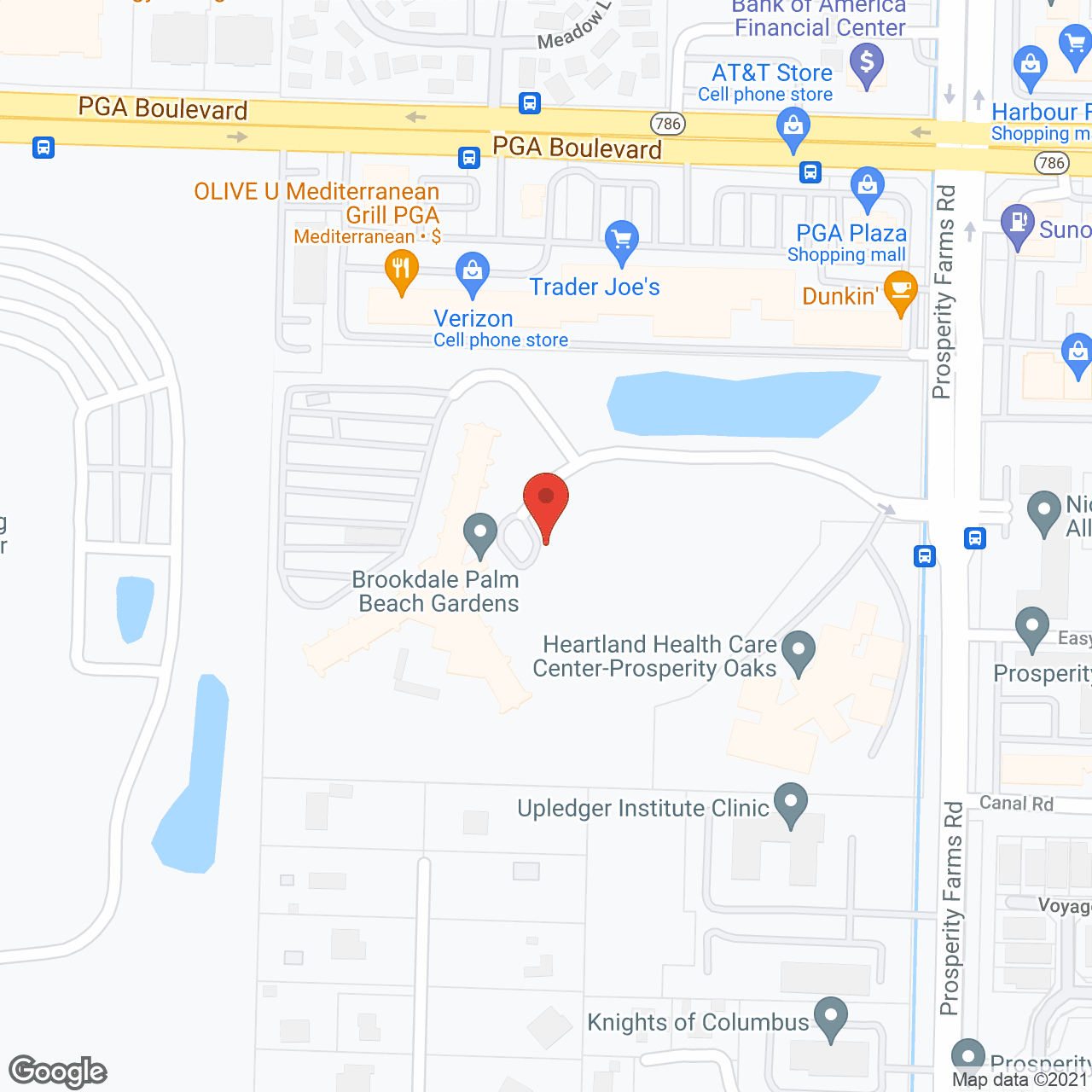 Map of the neighborhood around Brookdale Palm Beach Gardens