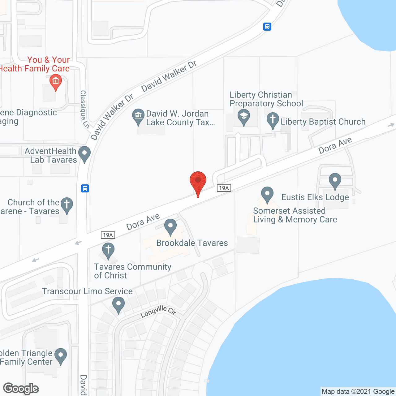 Map of the neighborhood around Brookdale Tavares