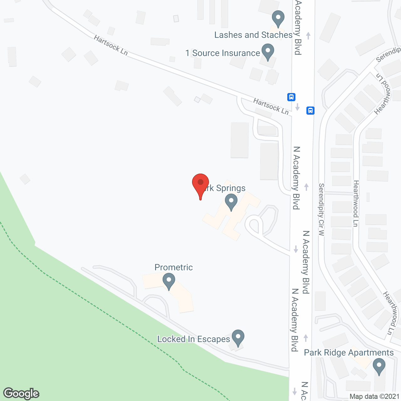Map of the neighborhood around Lark Springs