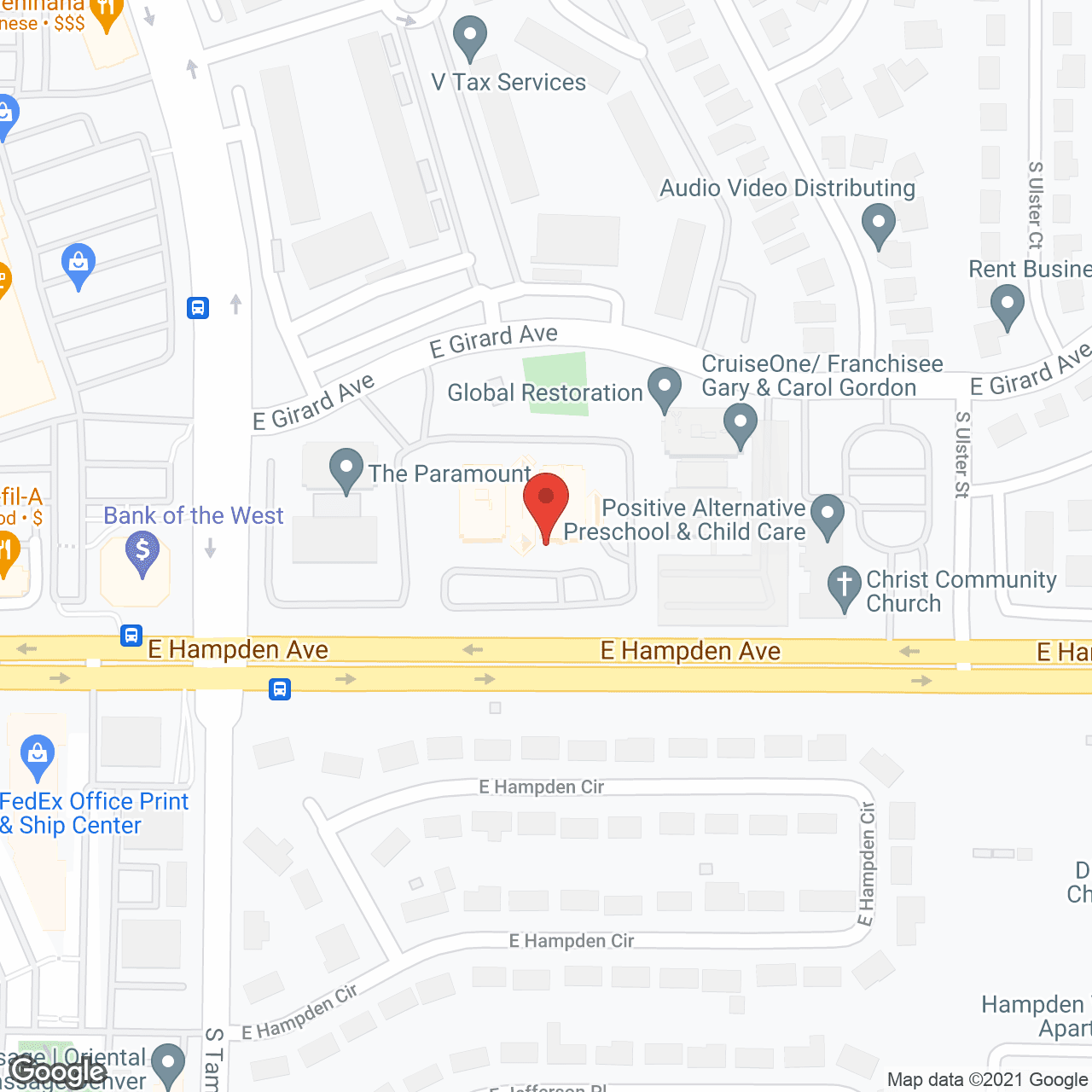 Map of the neighborhood around Brookdale Tamarac Square