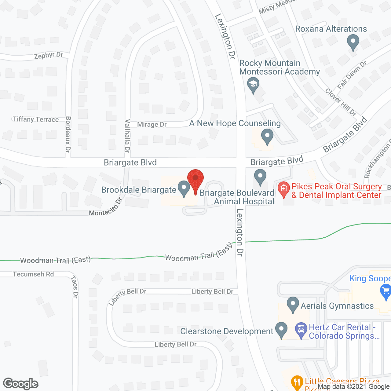 Map of the neighborhood around Brookdale Briargate
