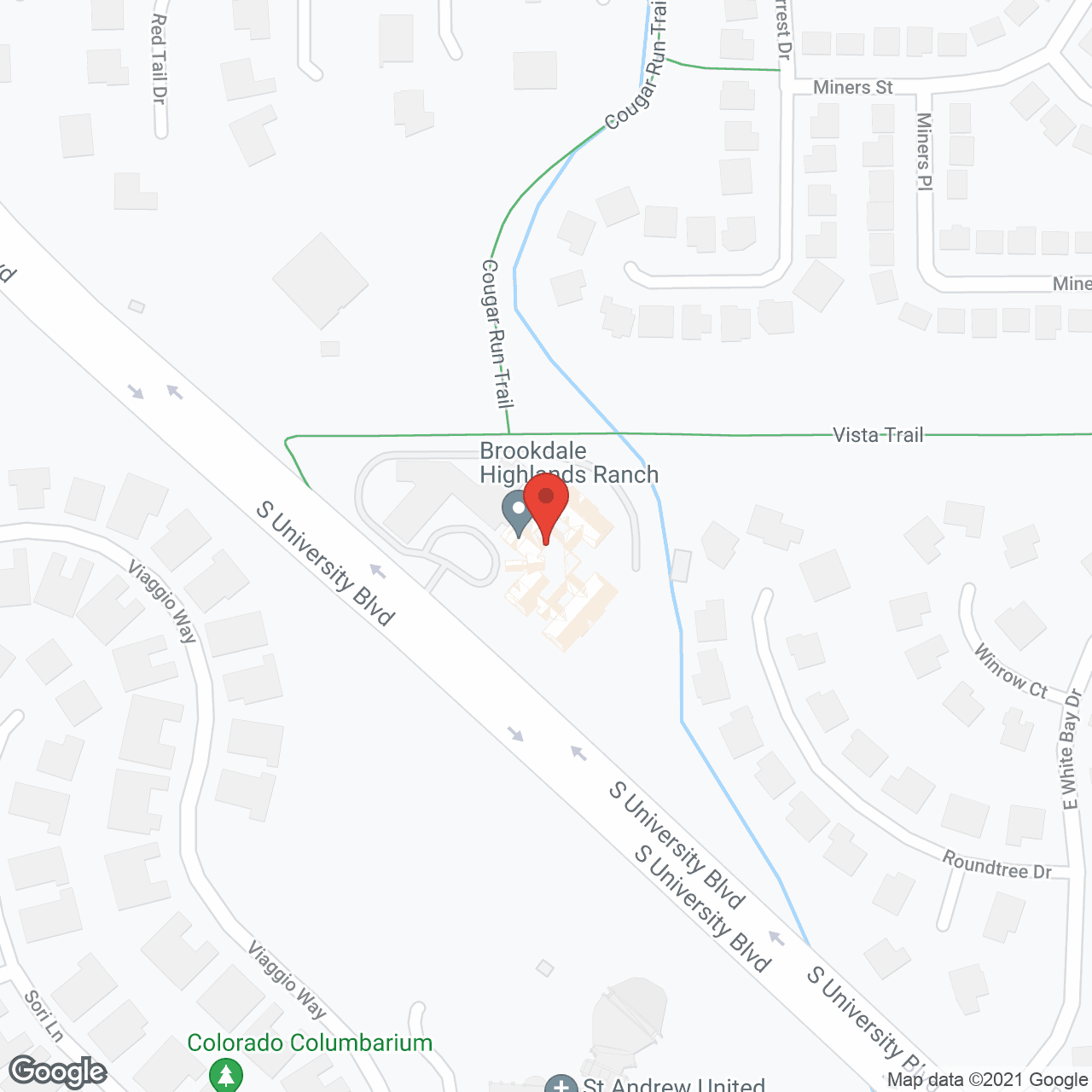 Brookdale Highlands Ranch in google map