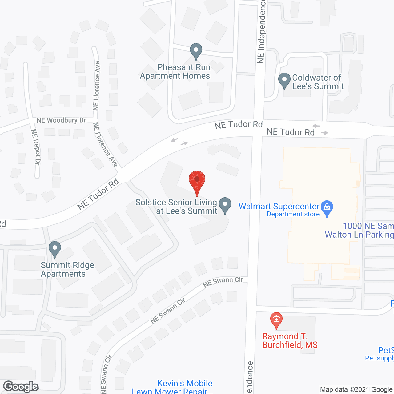 Map of the neighborhood around Solstice Senior Living at Lee's Summit