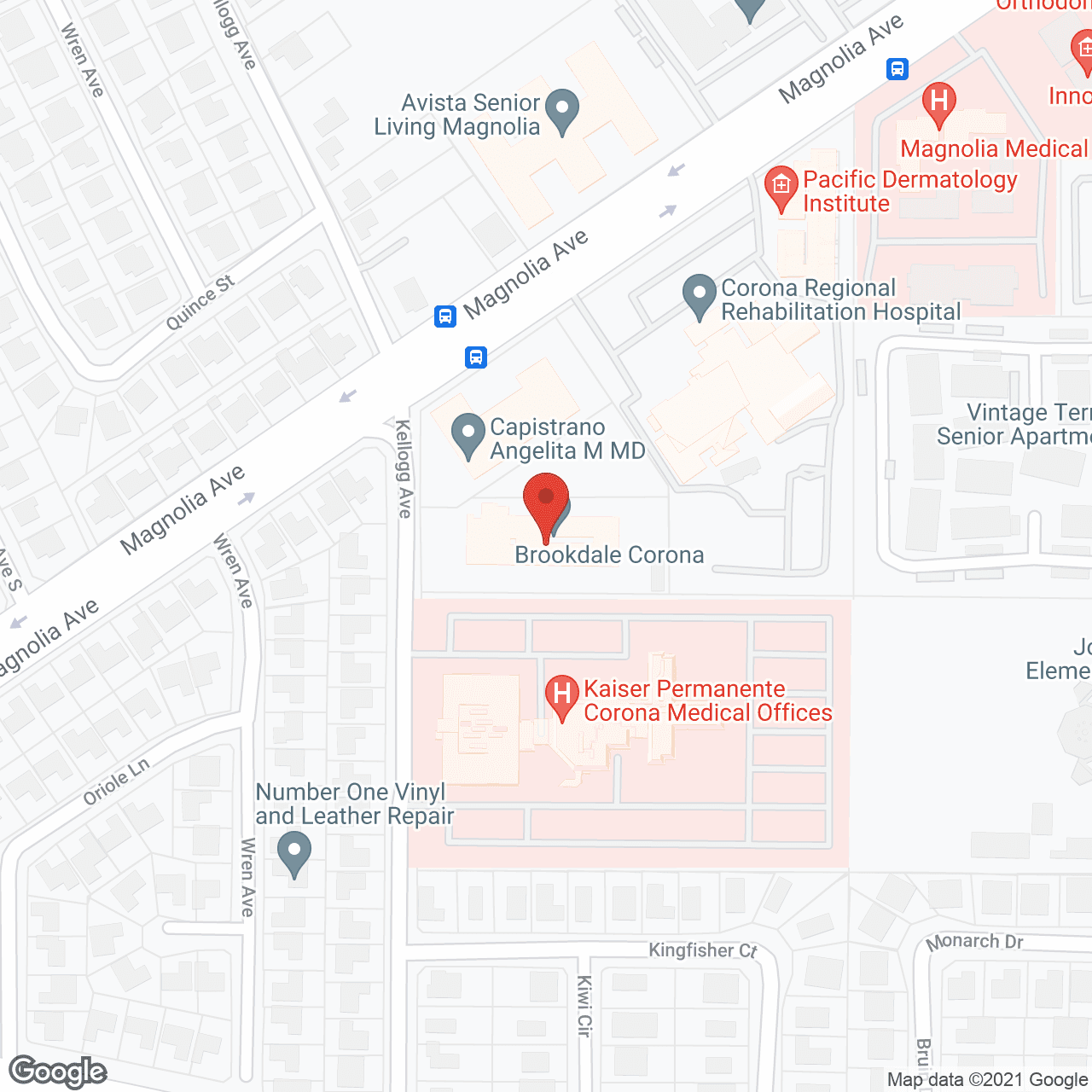 Map of the neighborhood around Brookdale Corona