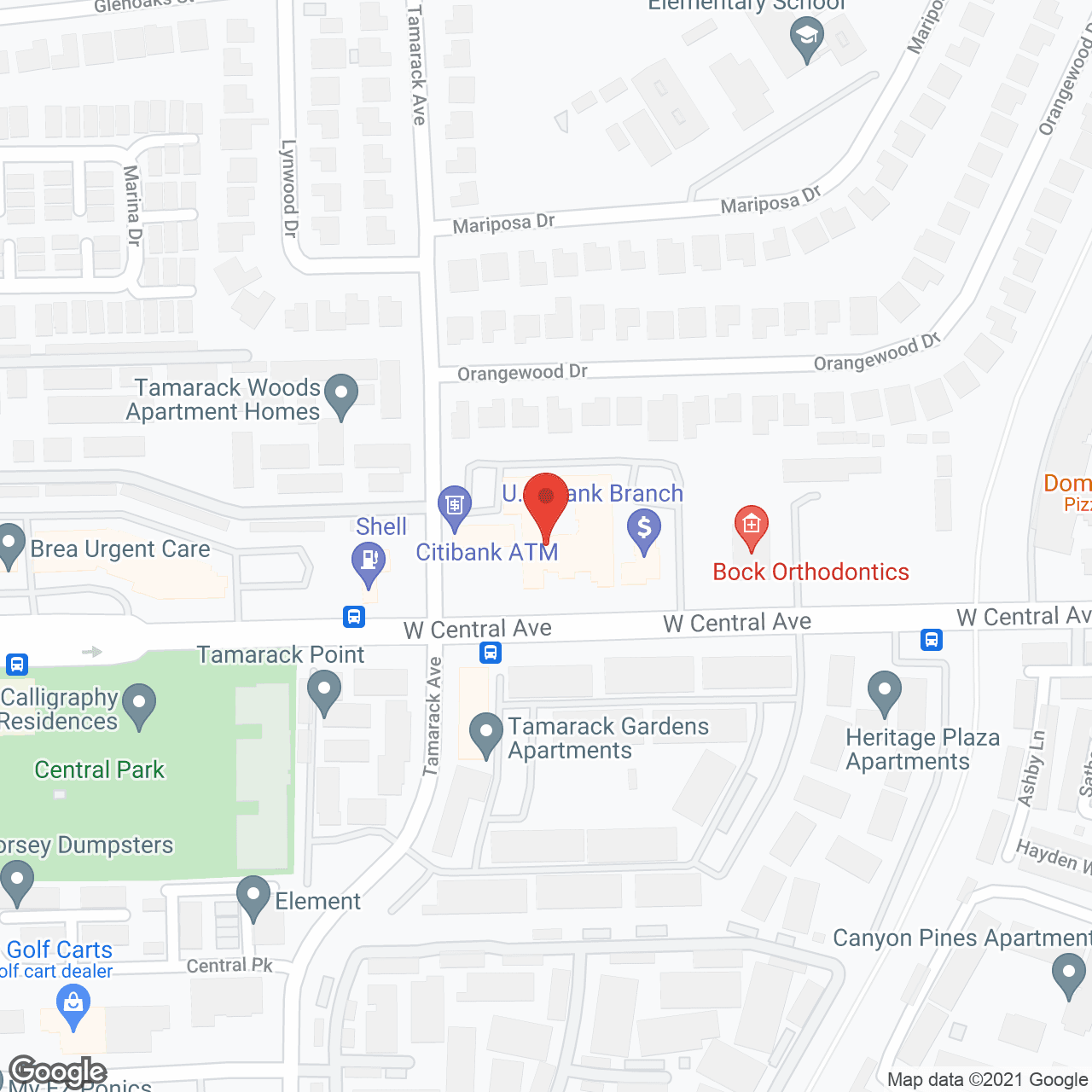 Map of the neighborhood around Brookdale Brea