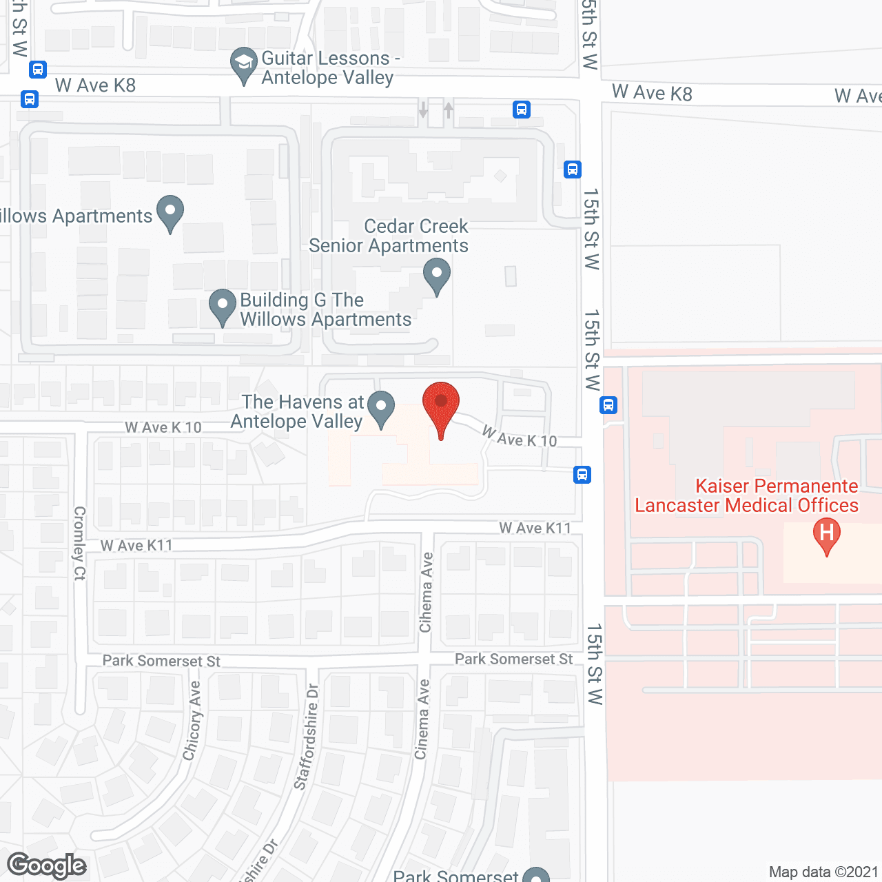 Map of the neighborhood around The Havens at Antelope Valley