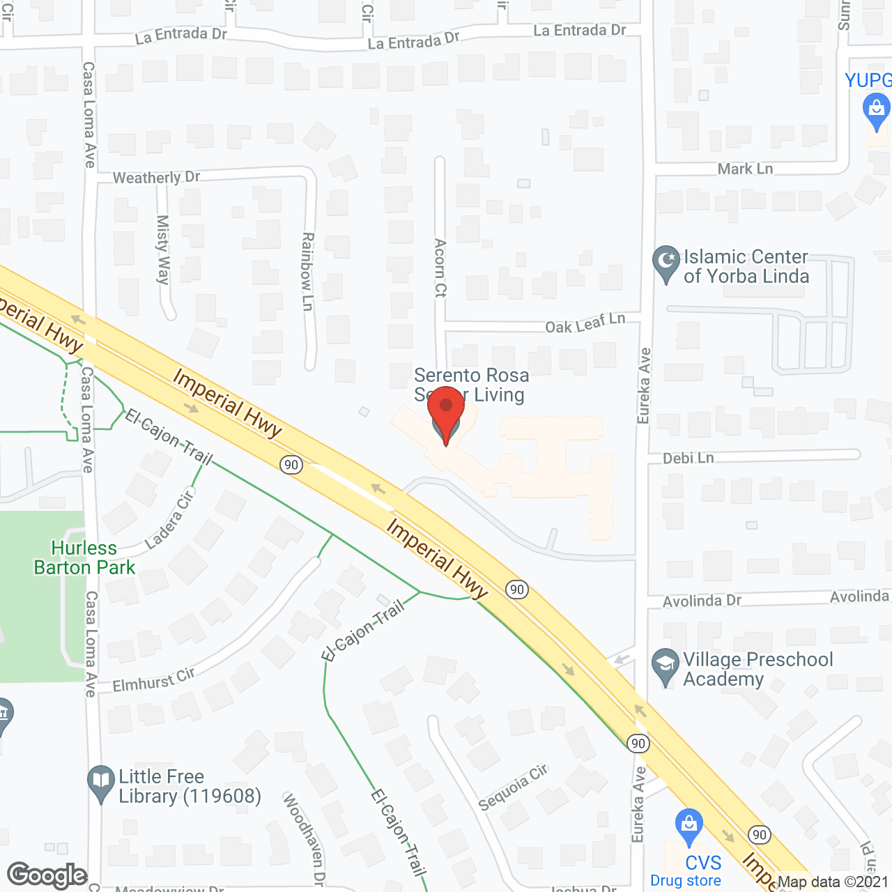 Map of the neighborhood around Bayshire Yorba Linda