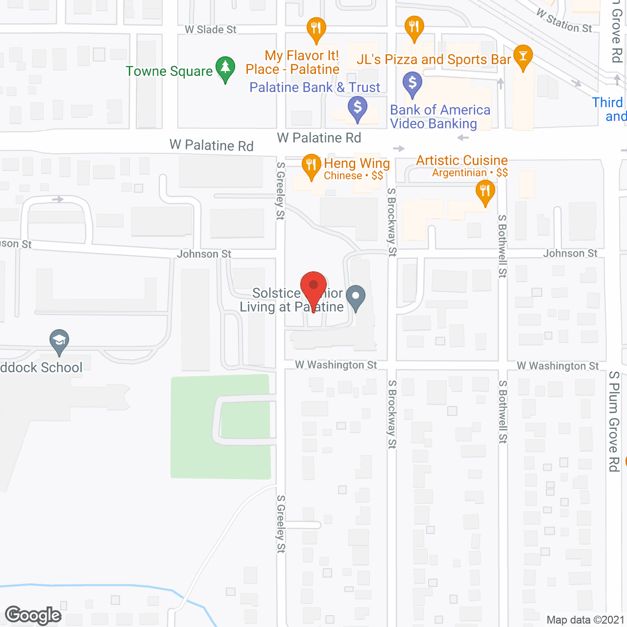 Map of the neighborhood around Solstice Senior Living at Palatine