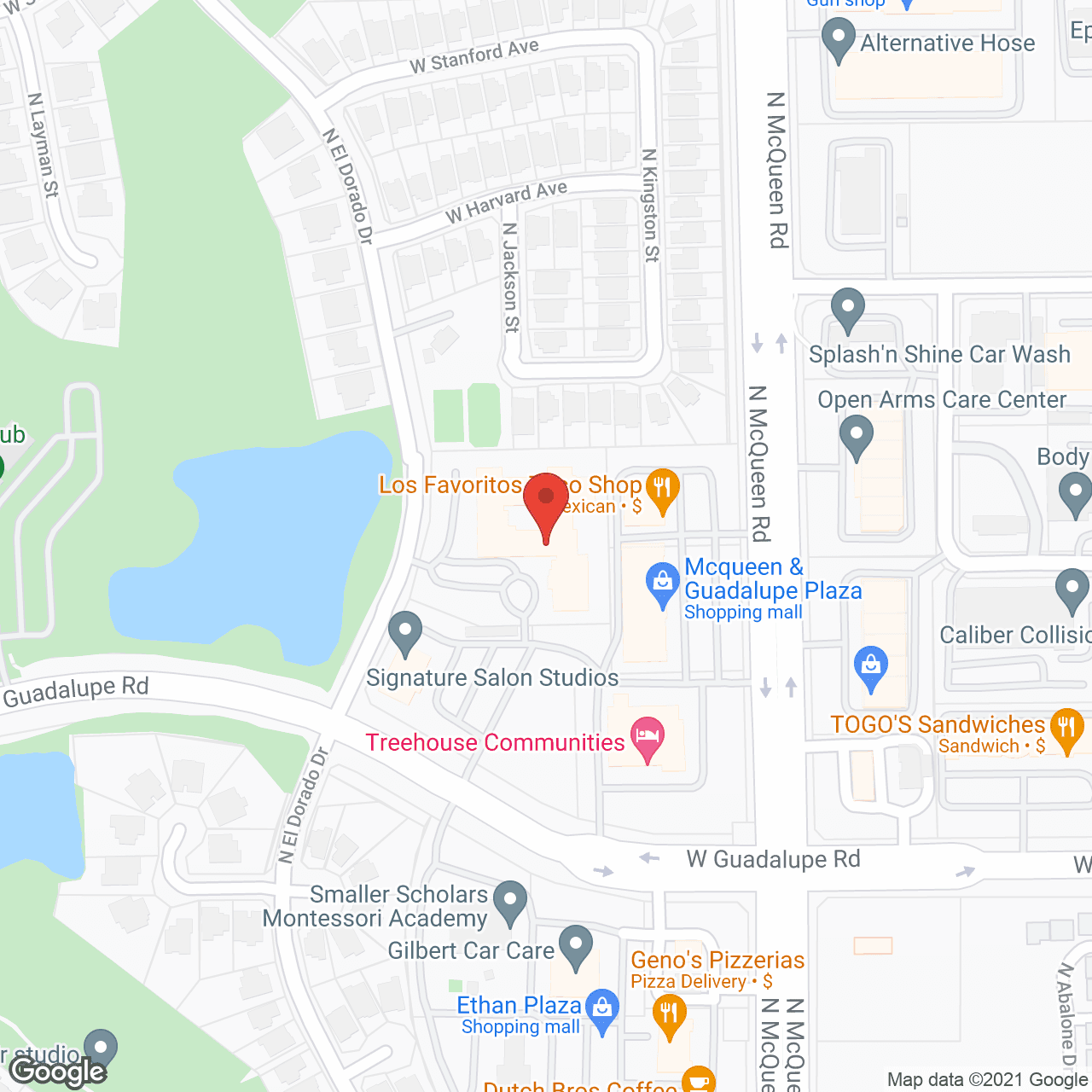 Map of the neighborhood around Brookdale North Gilbert