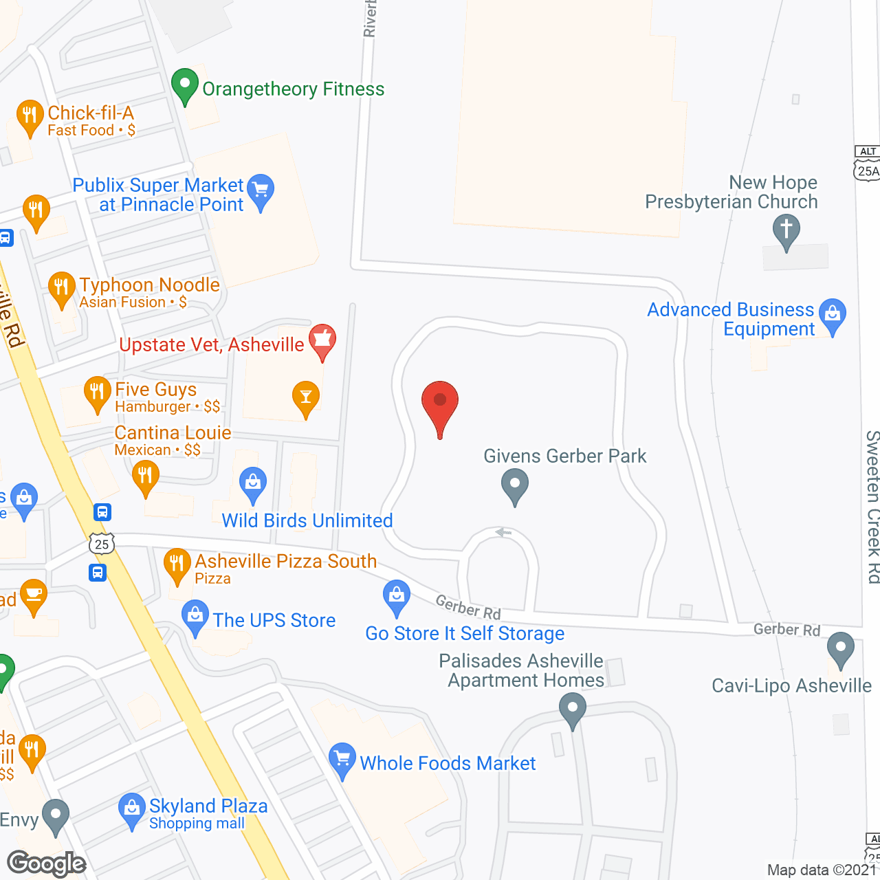 Map of the neighborhood around 60 Givens Gerber Park