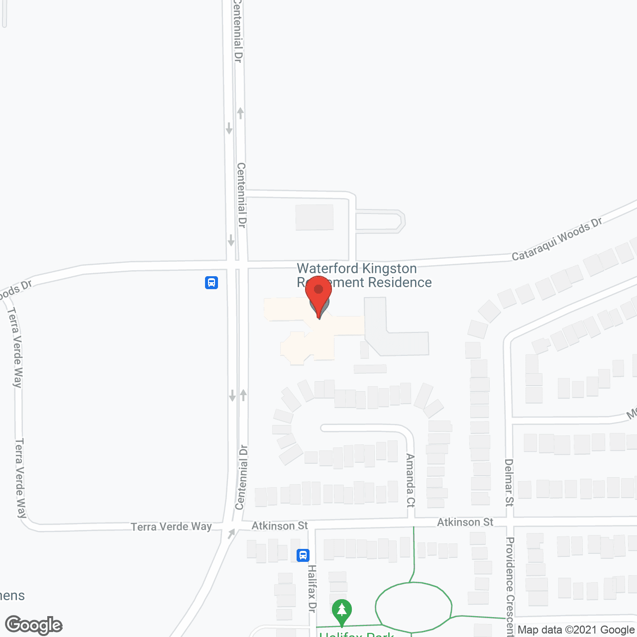 Map of the neighborhood around The Waterford Retirement Community-Kingston