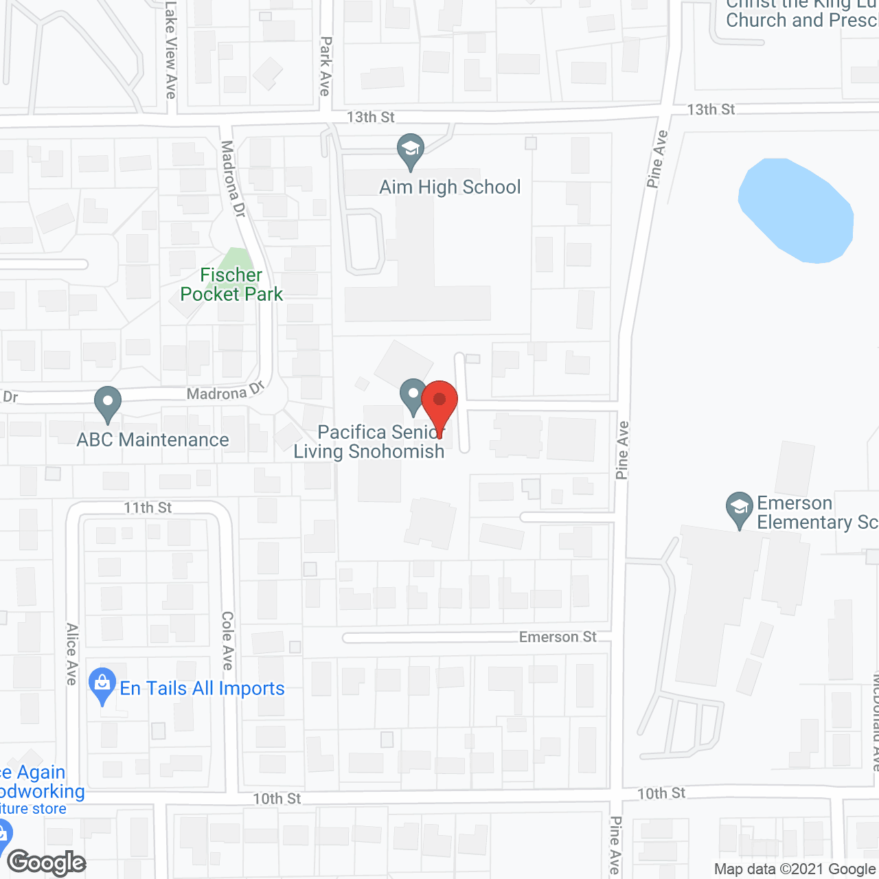 Map of the neighborhood around Pacifica Senior Living Snohomish