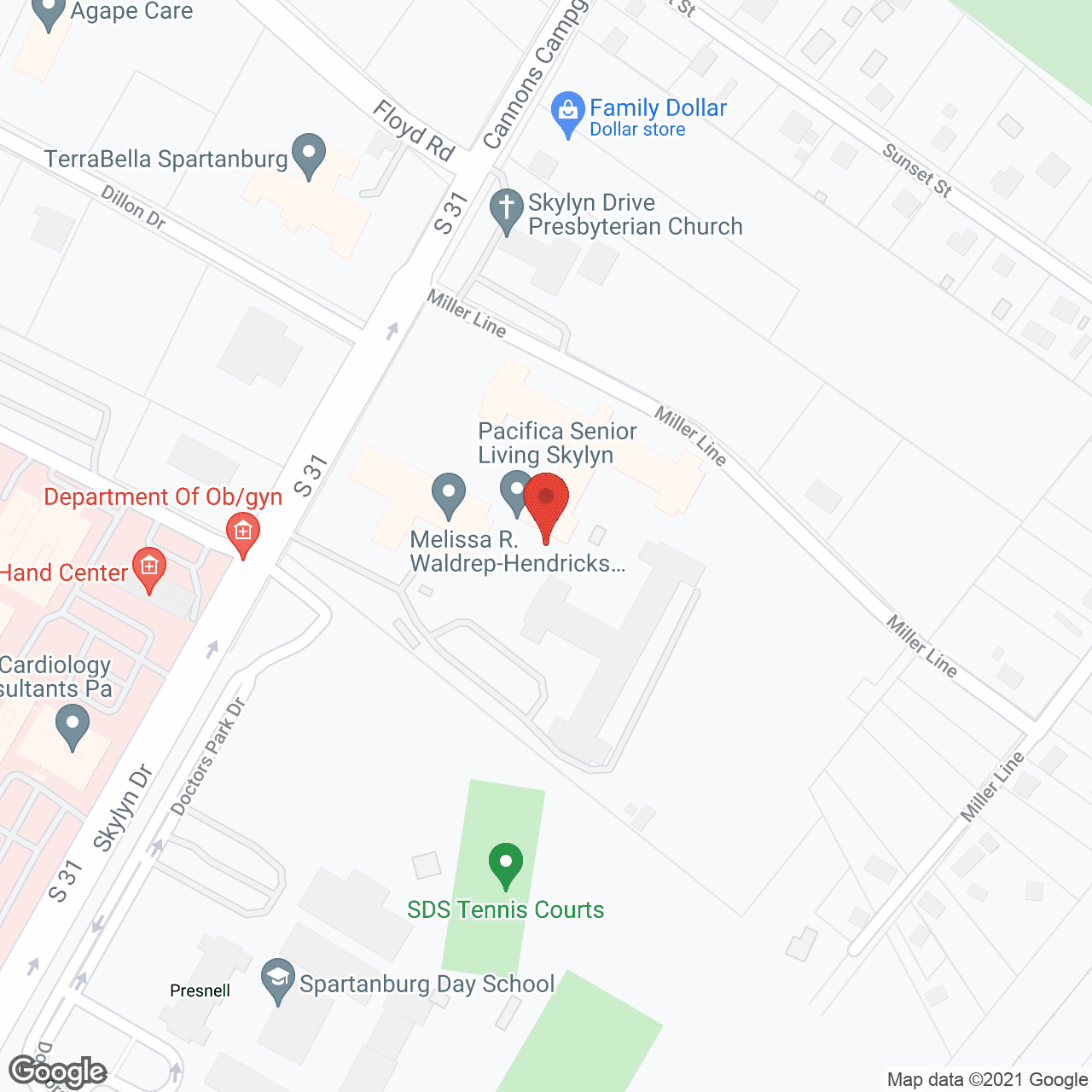 Pacifica Senior Living Skylyn in google map