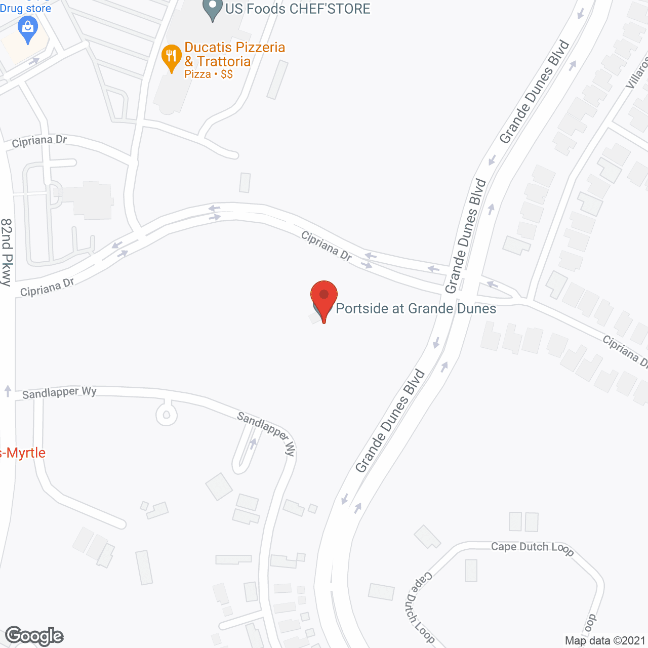 Map of the neighborhood around Portside at Grande Dunes
