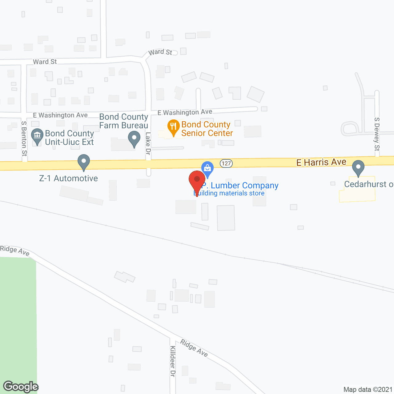 Map of the neighborhood around Hickory Estates of Greenville