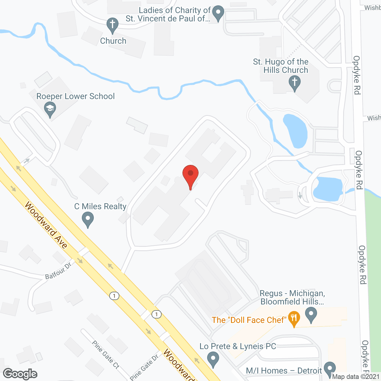 Map of the neighborhood around Cedarbrook
