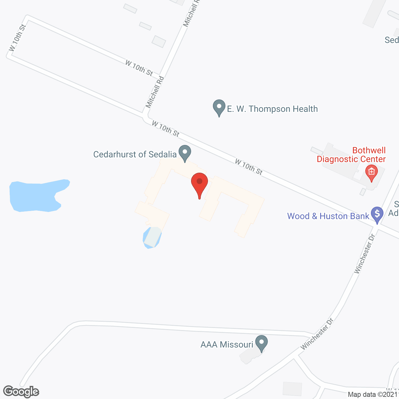 Map of the neighborhood around Primrose Retirement Community Sedalia