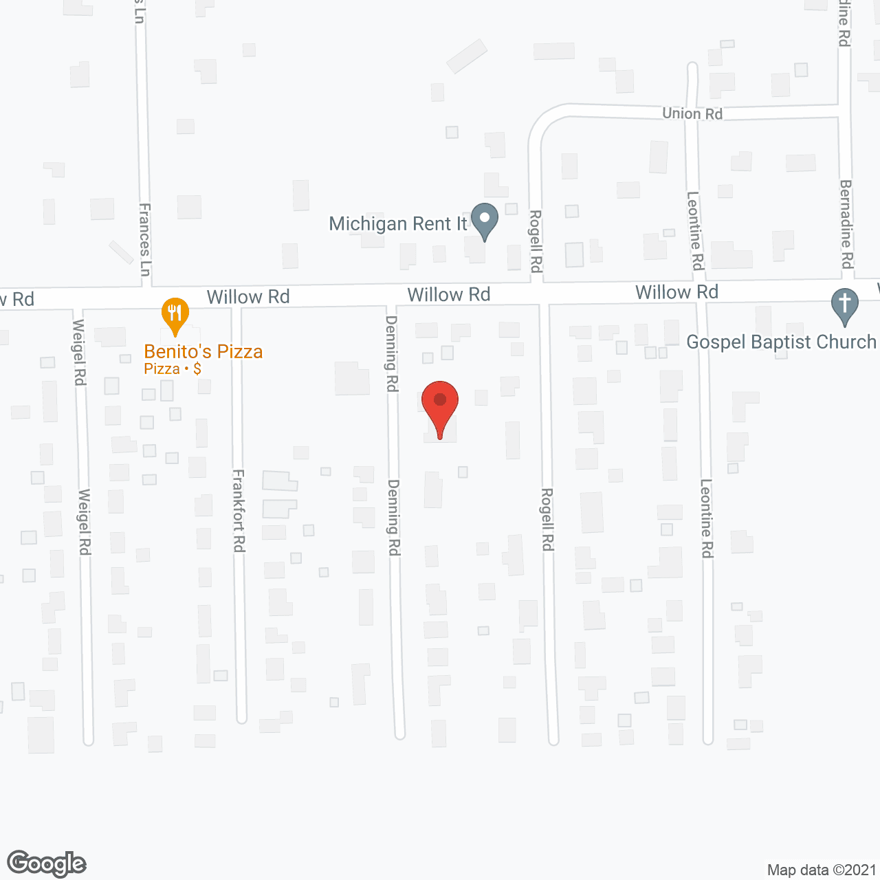 Map of the neighborhood around Aiello Adult Foster Care