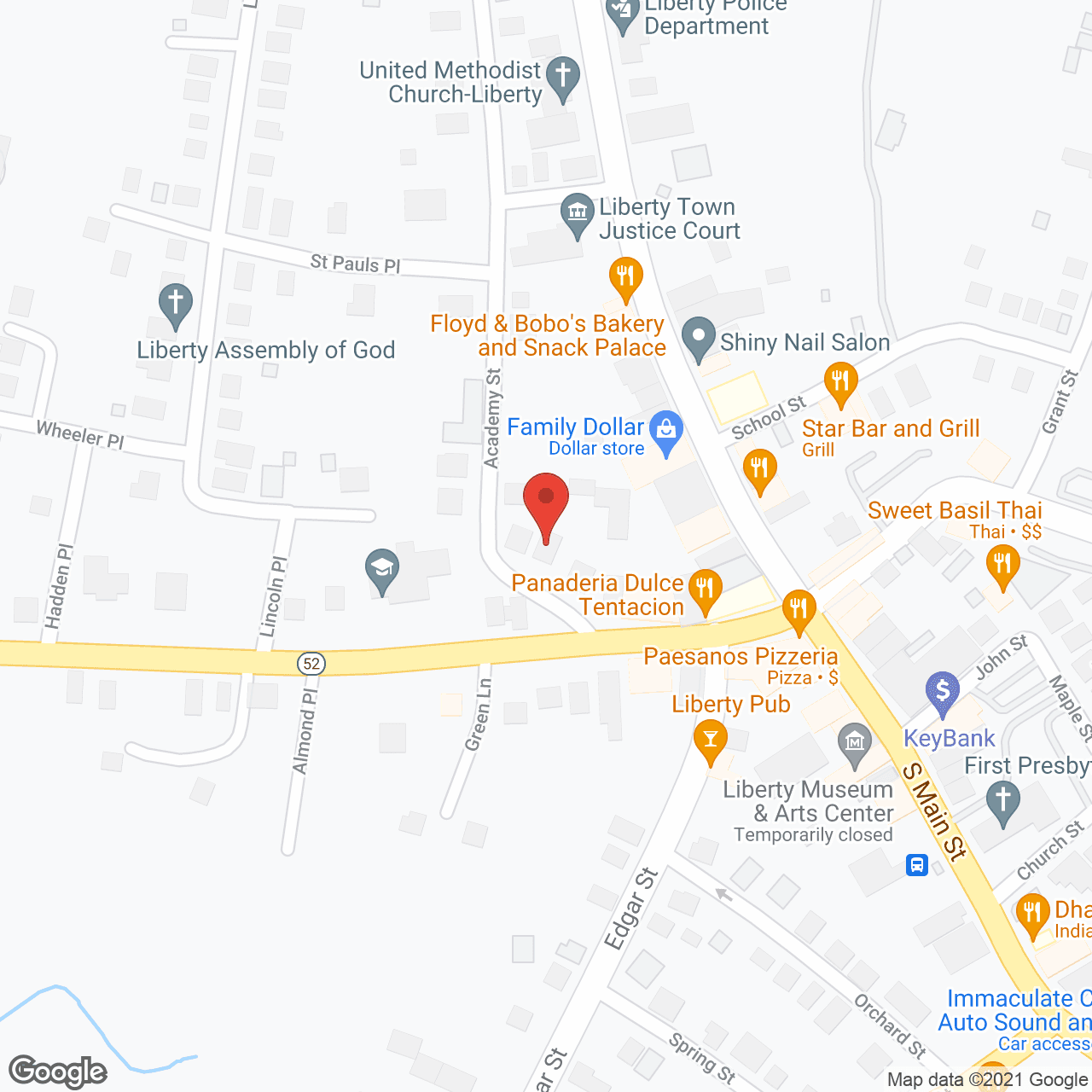 Map of the neighborhood around Academy House for Adults