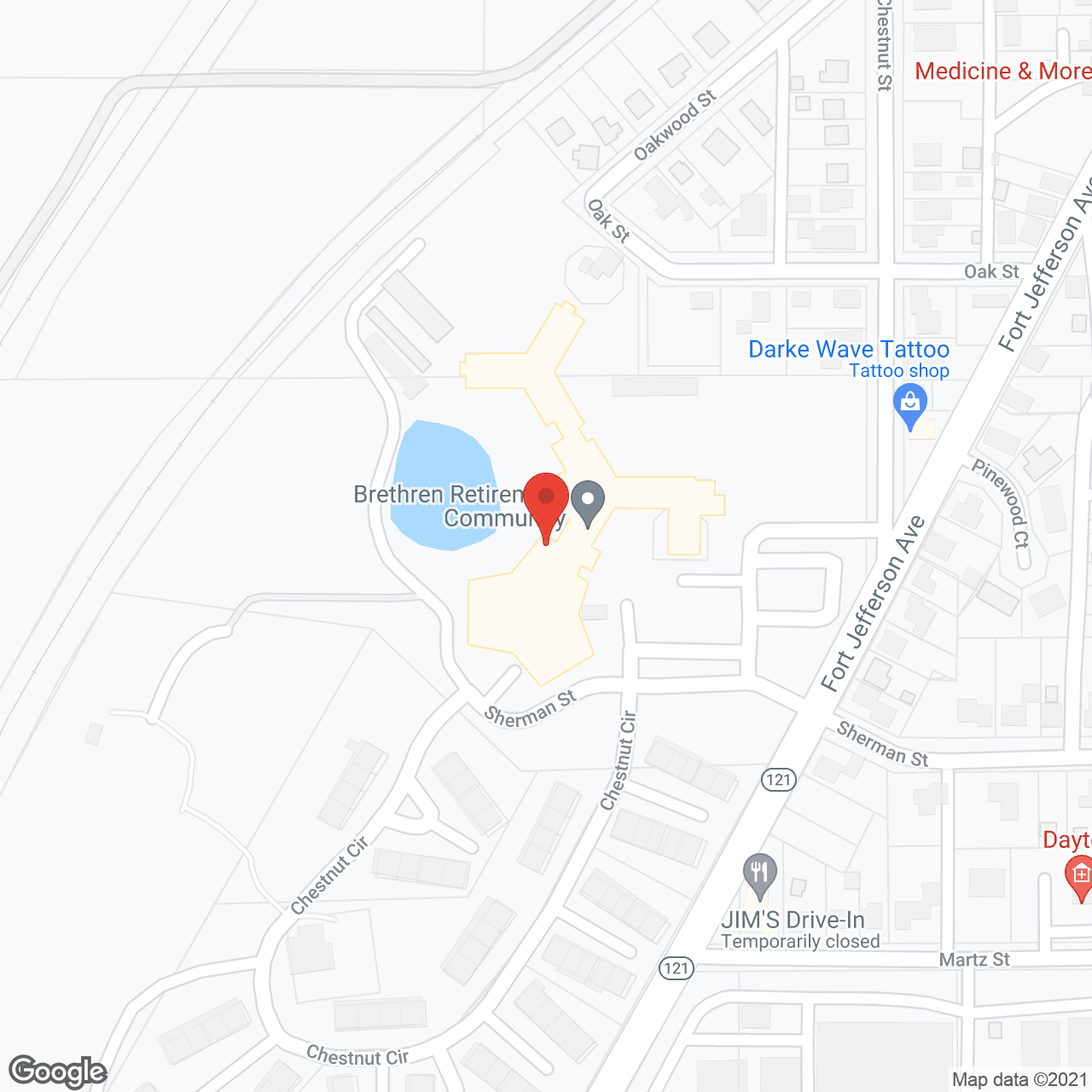 Map of the neighborhood around Chestnut Village