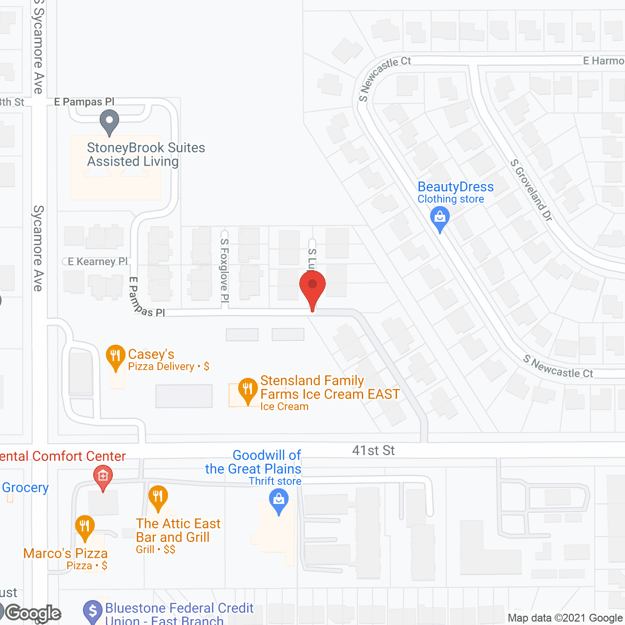 Map of the neighborhood around StoneyBrook Suites Sioux Falls