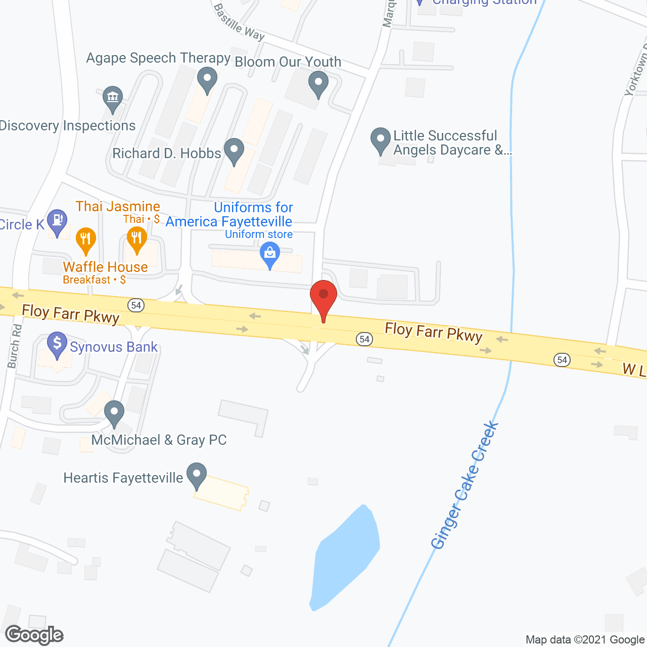 Map of the neighborhood around Heartis Fayetteville