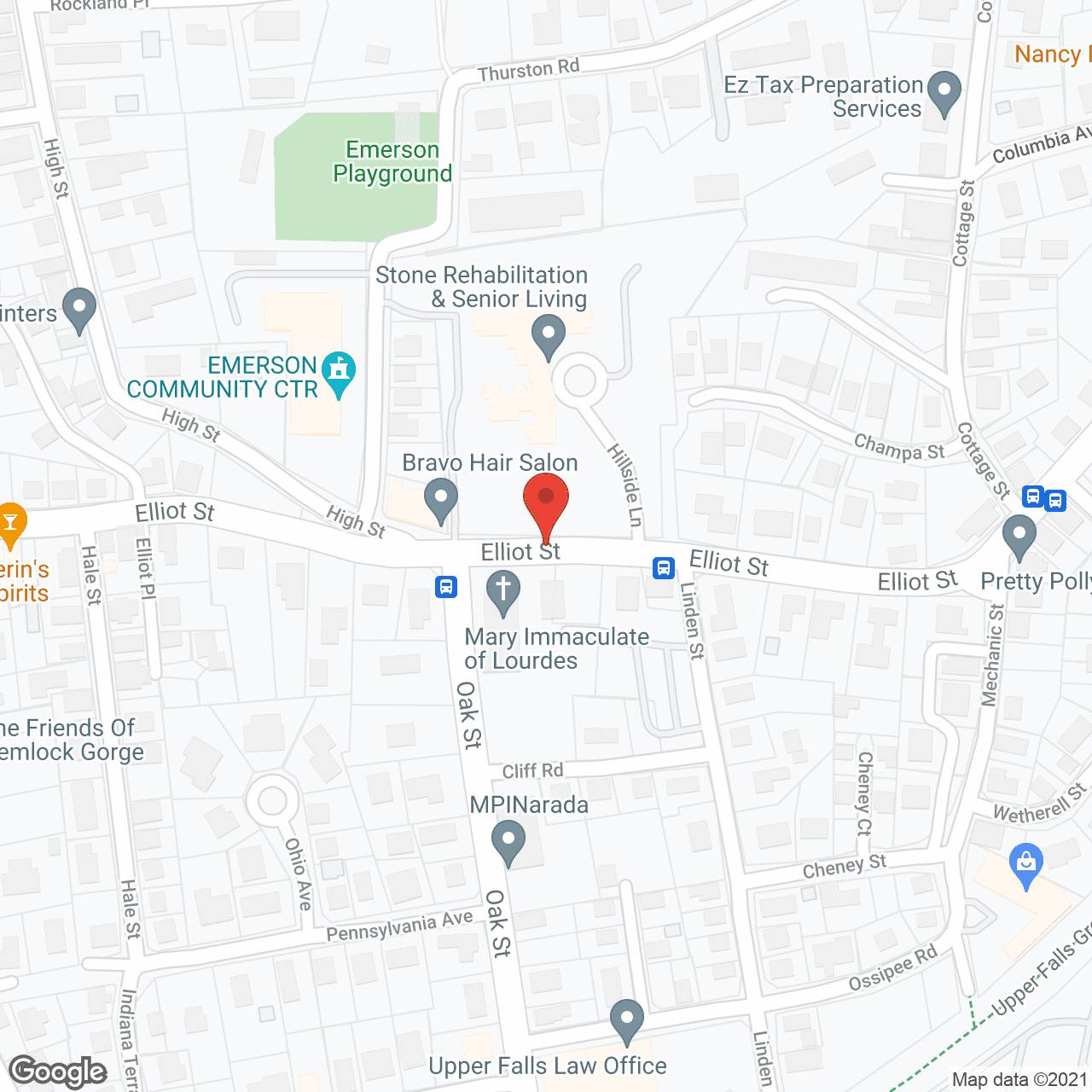 Map of the neighborhood around Stone Rehabilitation and Senior Living