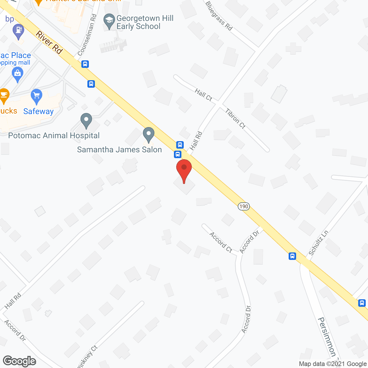 Map of the neighborhood around Potomac Grace Assisted Living