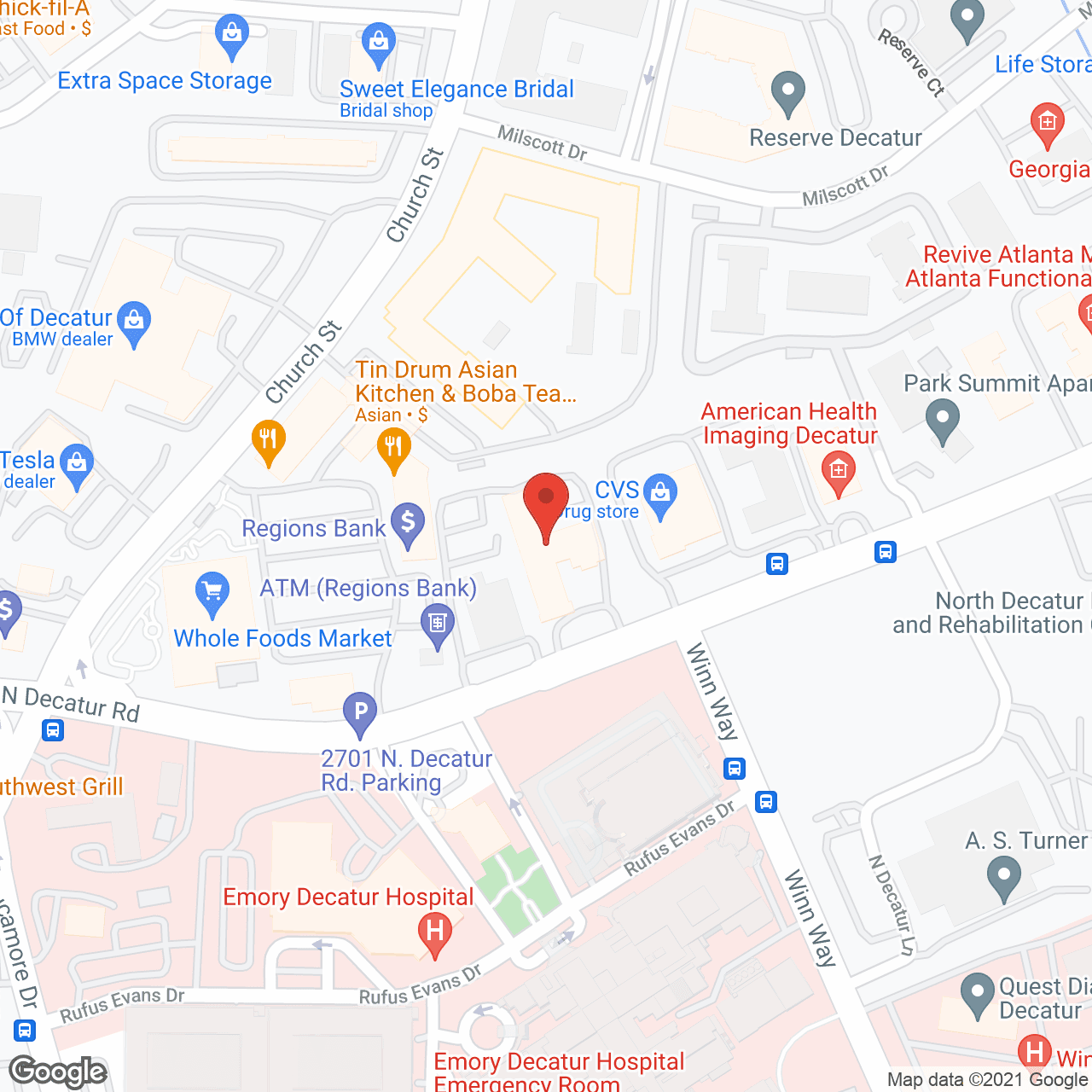 Map of the neighborhood around Manor Care Health Svc
