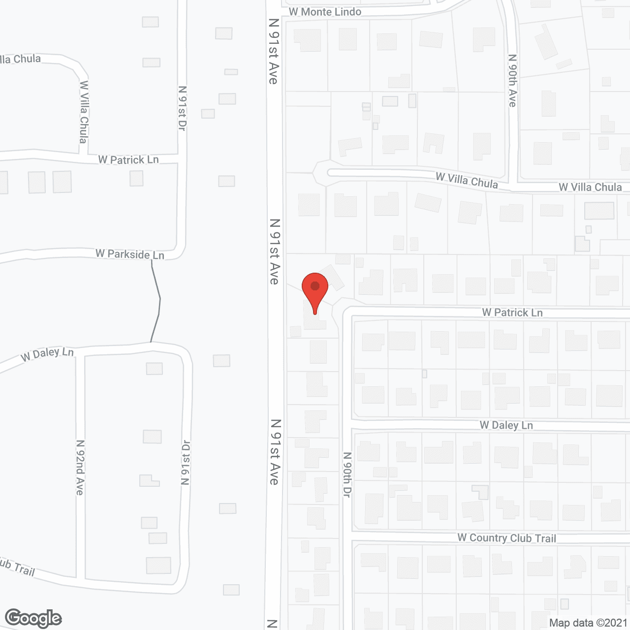 Map of the neighborhood around Hummingbird Grove Peoria