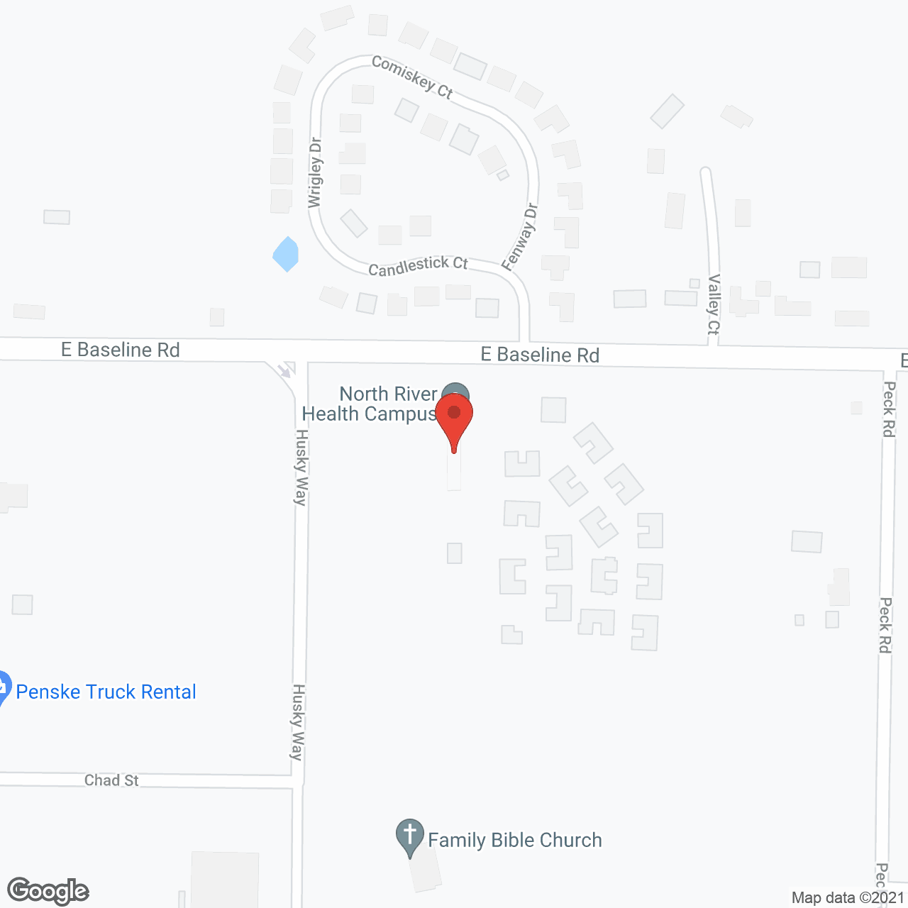 Map of the neighborhood around North River Health Campus