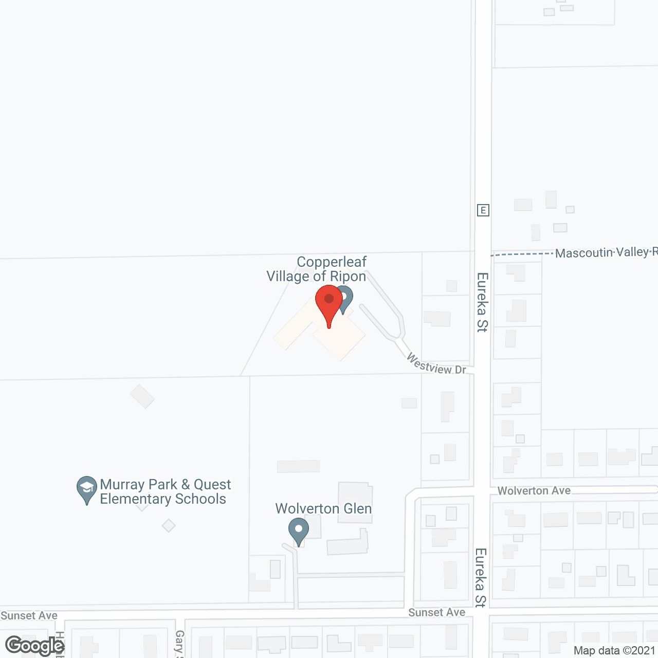 Map of the neighborhood around Eden Vista Ripon