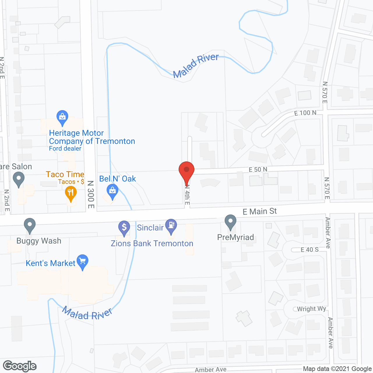 Map of the neighborhood around Our House of Tremonton