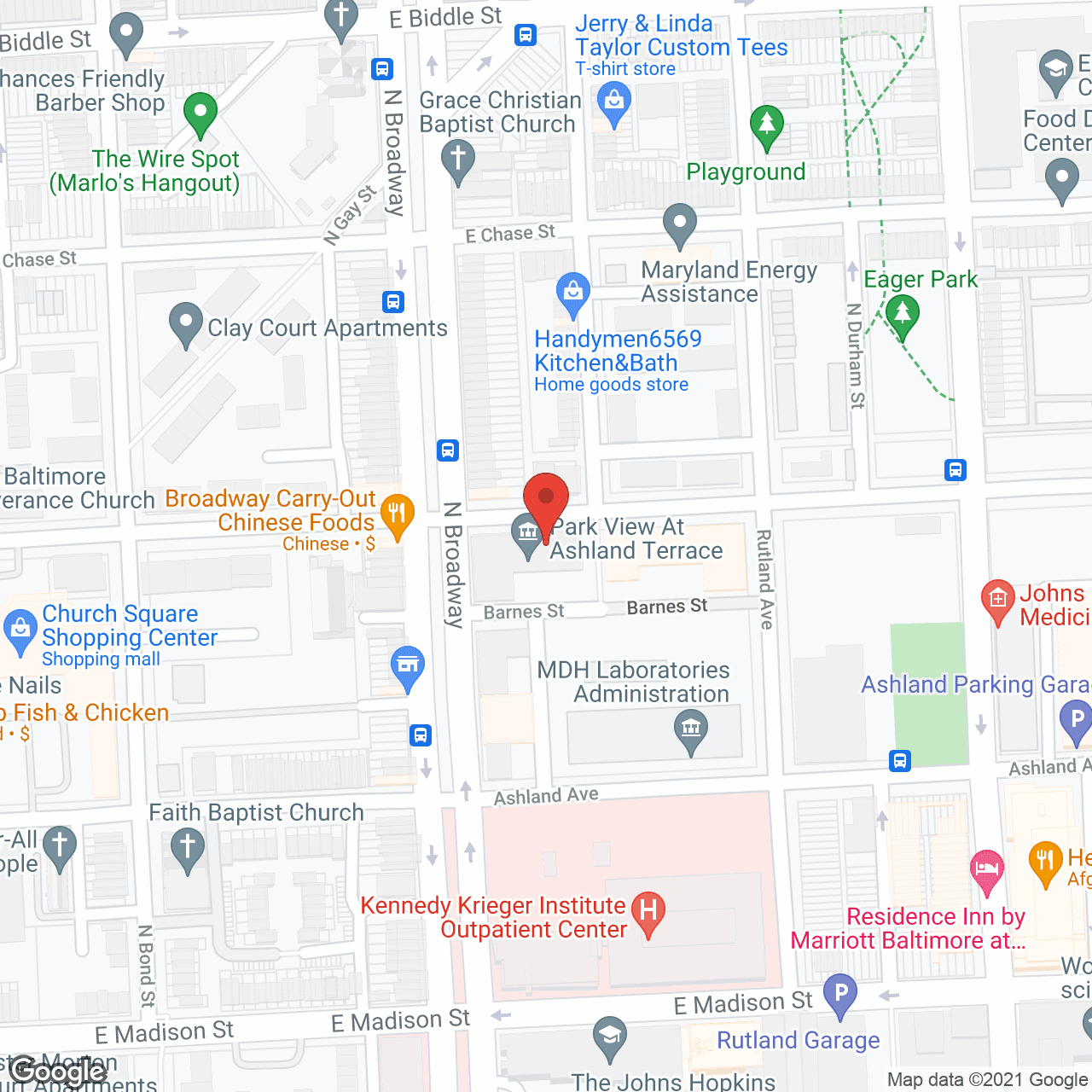 Map of the neighborhood around Park View at Ashland Terrace