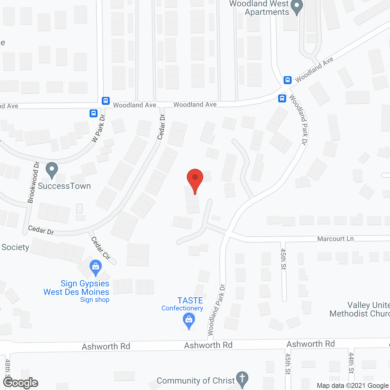 Map of the neighborhood around MorningStar at Jordan Creek