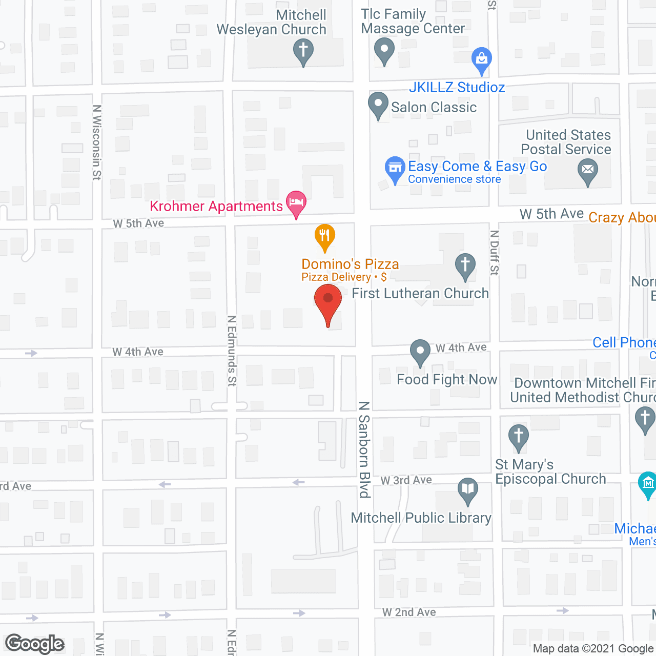 Map of the neighborhood around Tender Hearts Assisted Living Mitchell