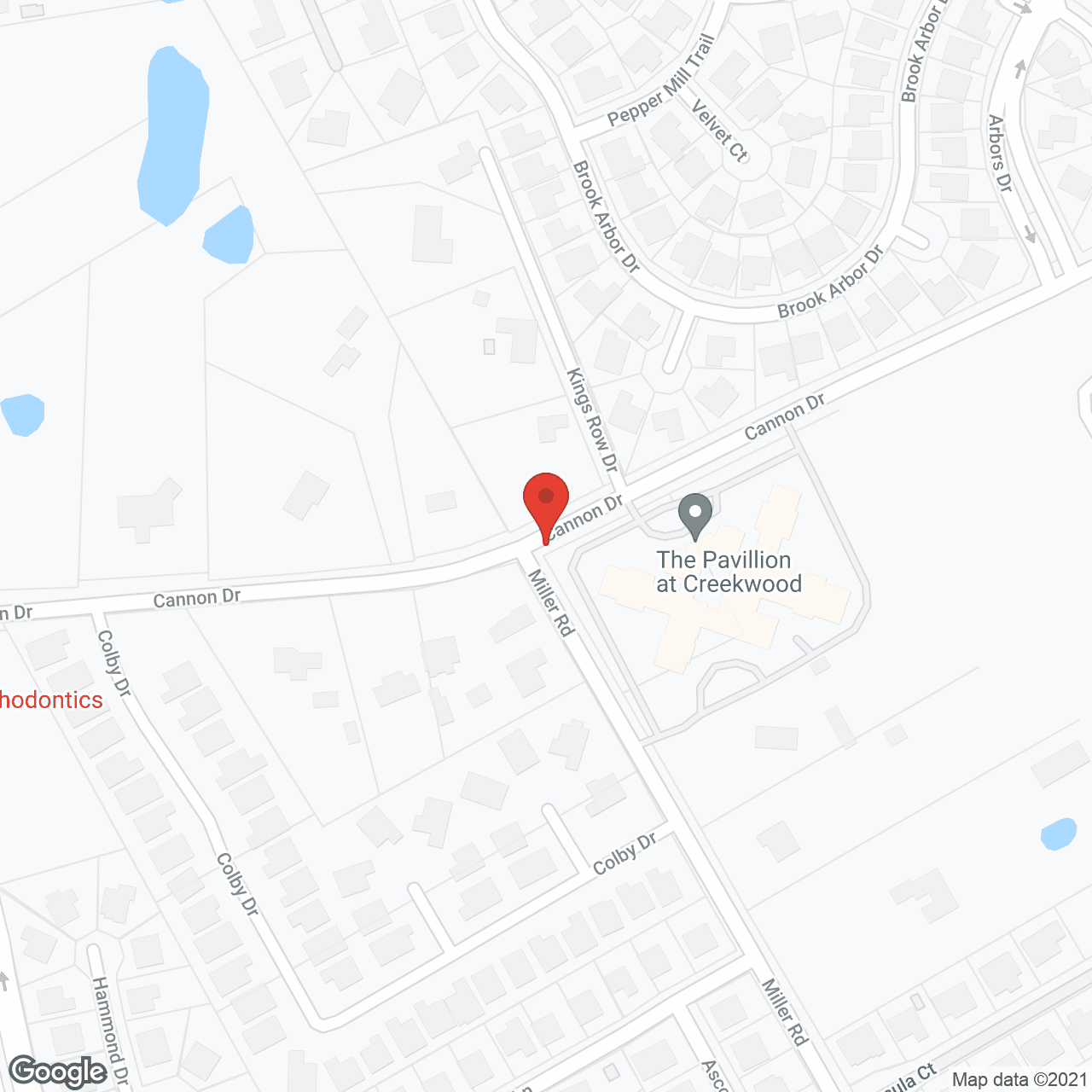 Map of the neighborhood around The Pavilion at Creekwood