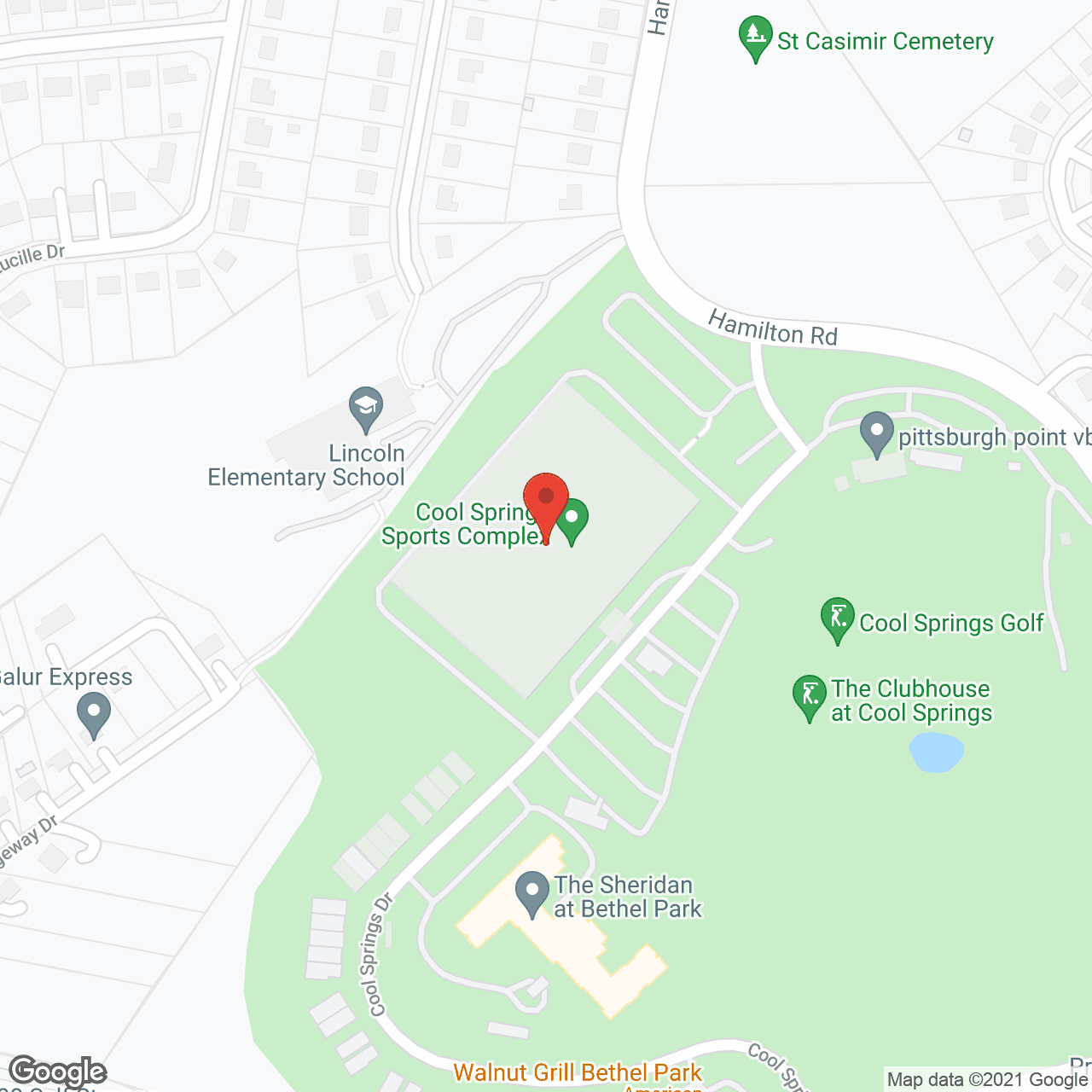 Map of the neighborhood around The Sheridan at Bethel Park
