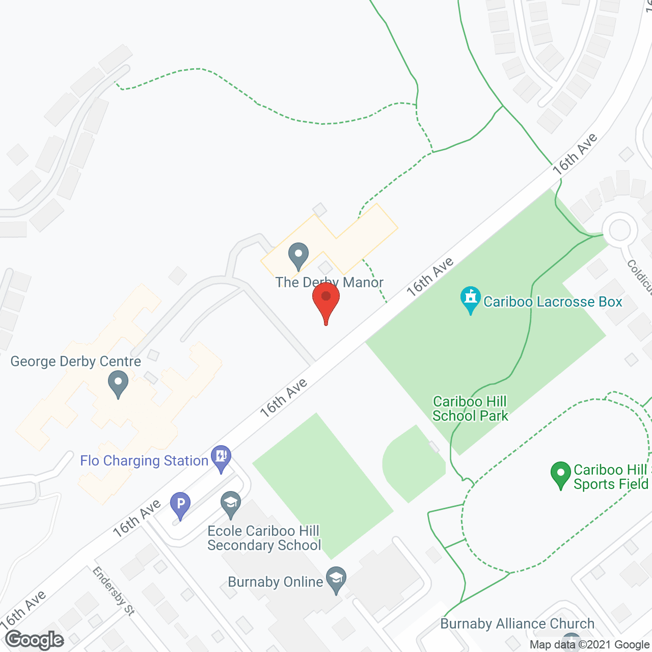 Map of the neighborhood around Derby Manor