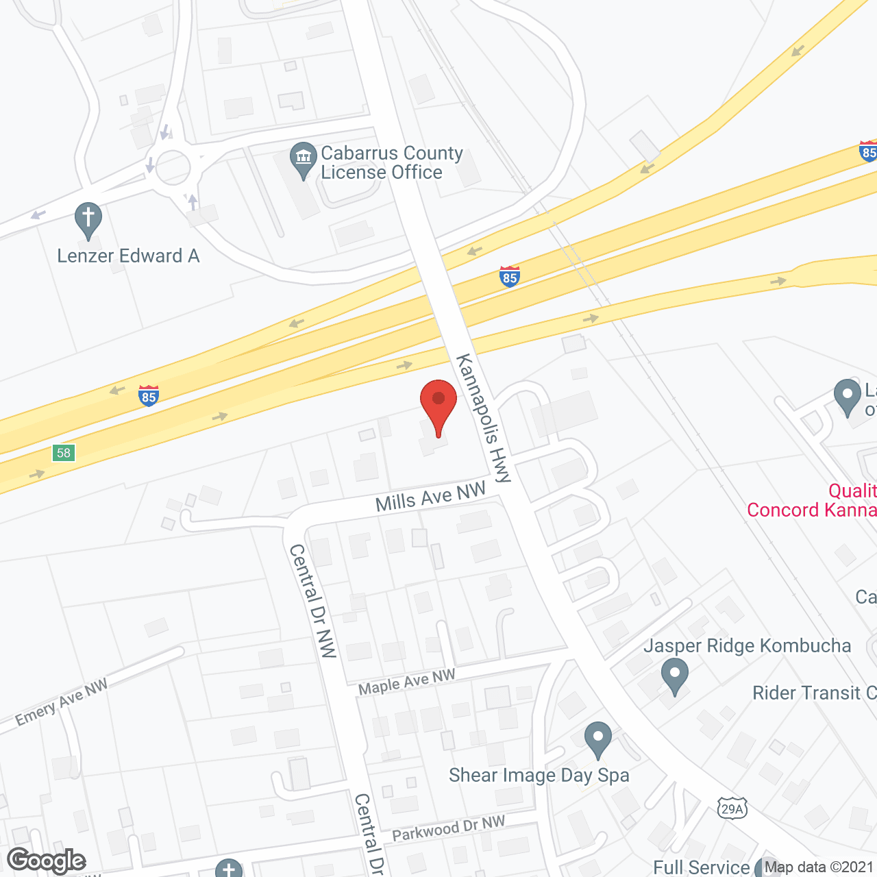 Map of the neighborhood around Kannapolis Family Care Home
