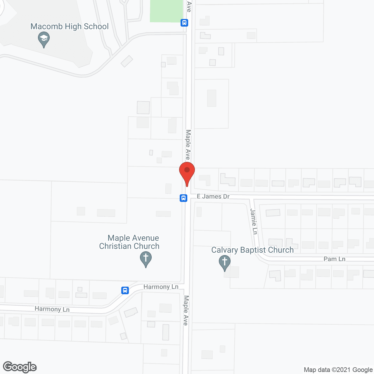 Map of the neighborhood around Bickford of Macomb