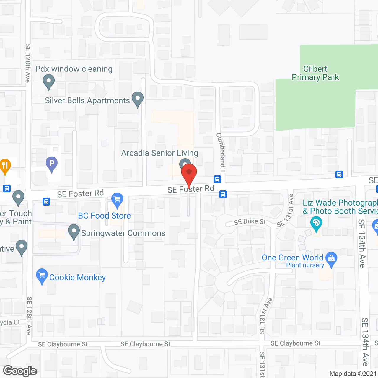 Map of the neighborhood around Arcadia Senior Living