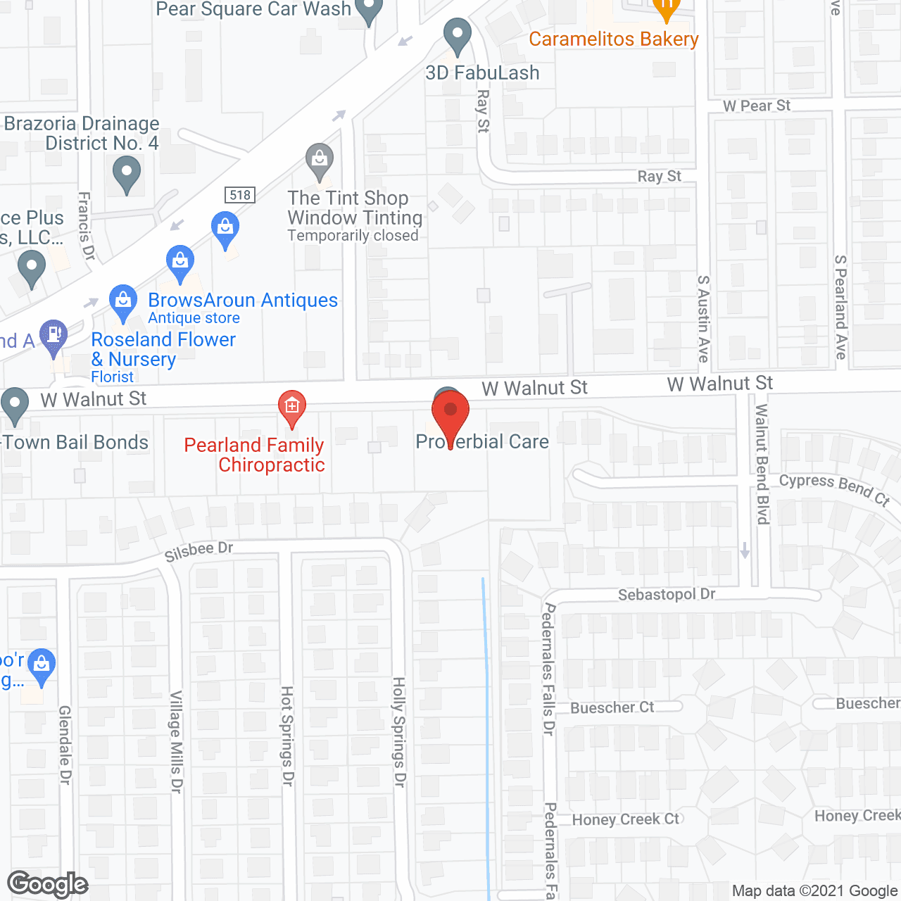 Map of the neighborhood around Proverbial Care
