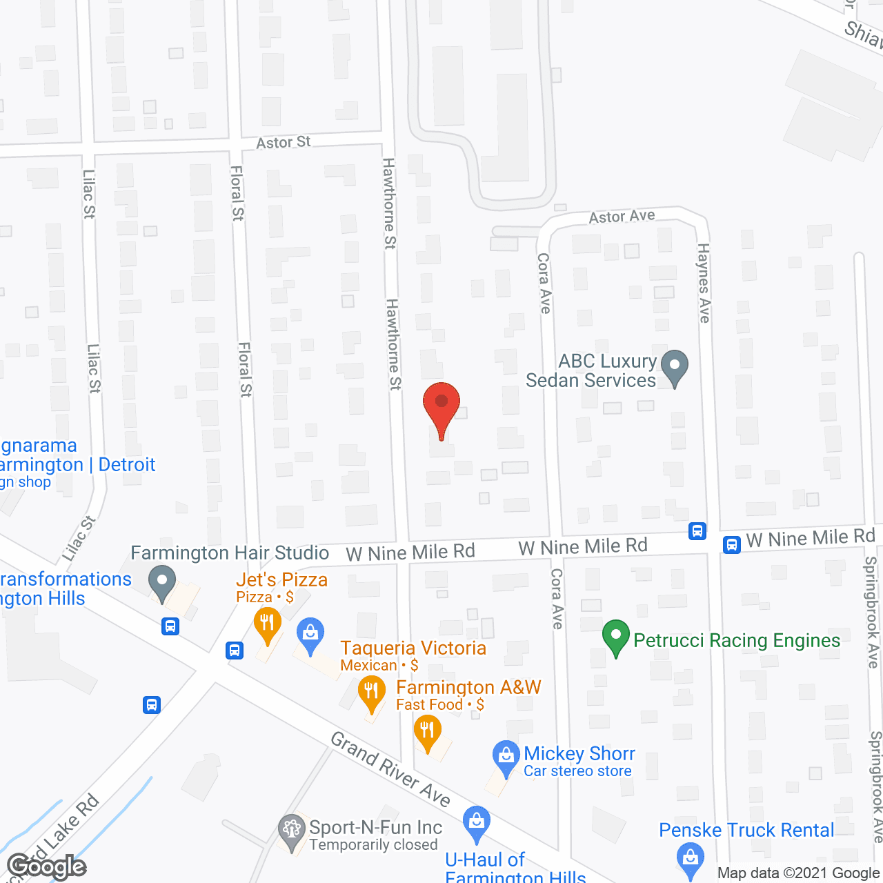 Map of the neighborhood around Heartfelt Hawthorne Home
