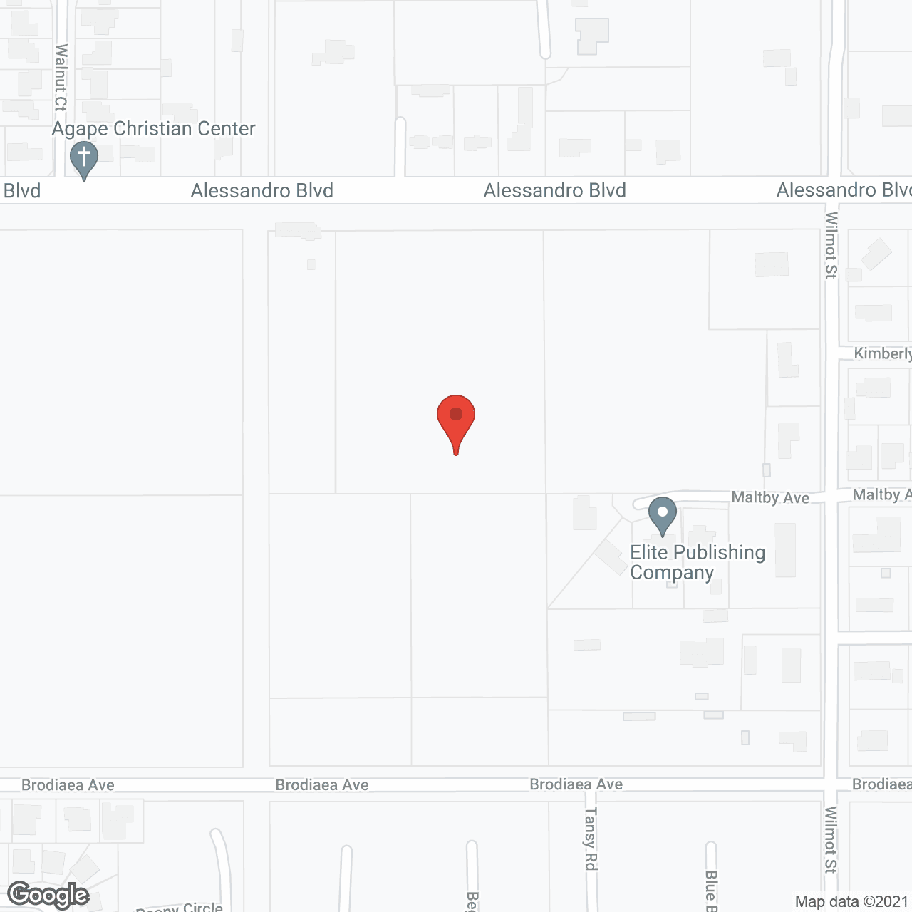 Map of the neighborhood around Rancho Belago