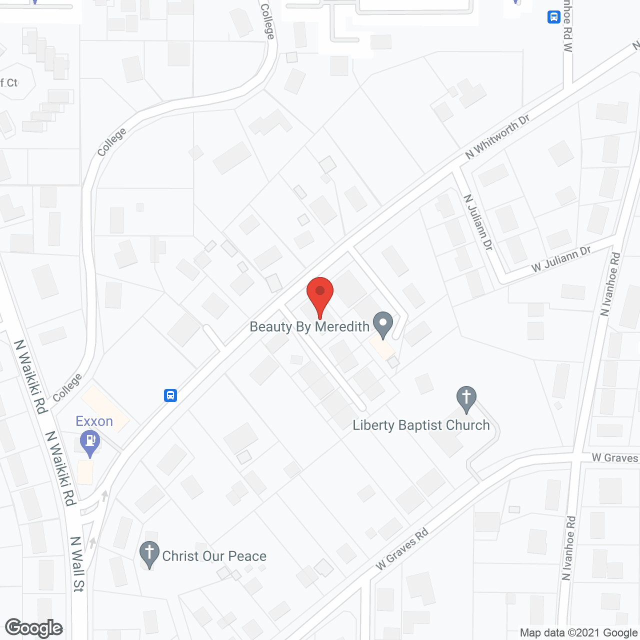 Map of the neighborhood around Peterson Place