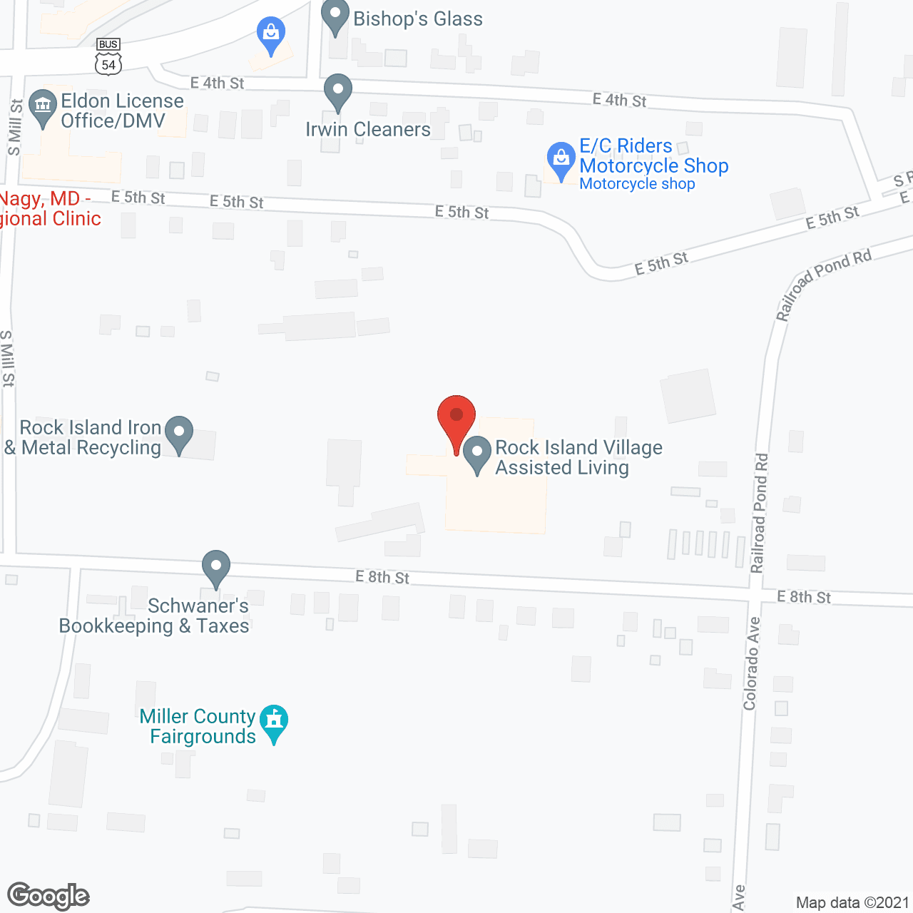 Map of the neighborhood around Rock Island Village