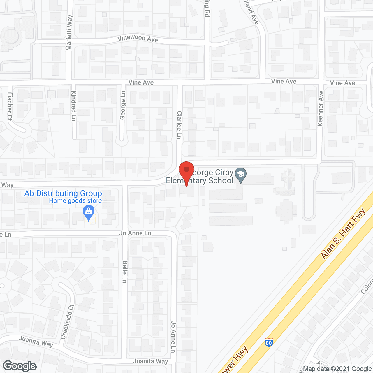 Map of the neighborhood around Broadway Senior Living